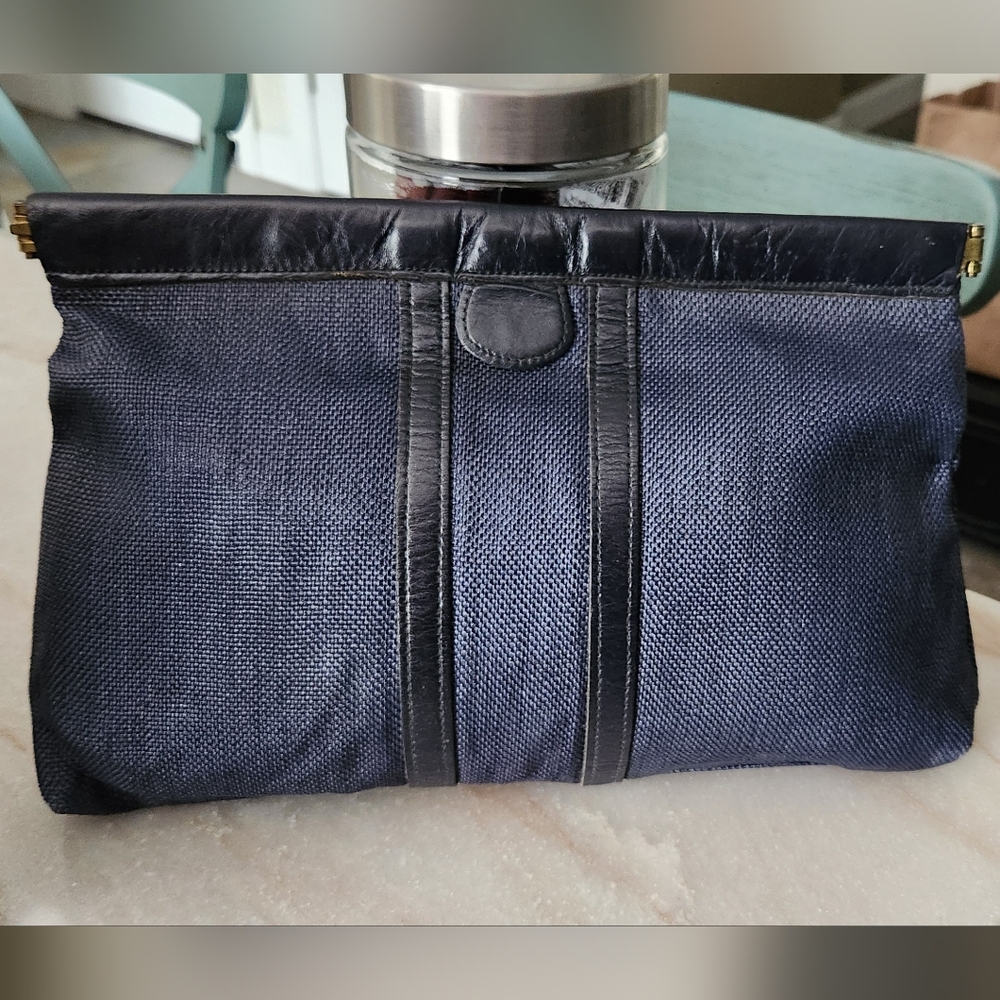 Vintage Navy Clutch Bag